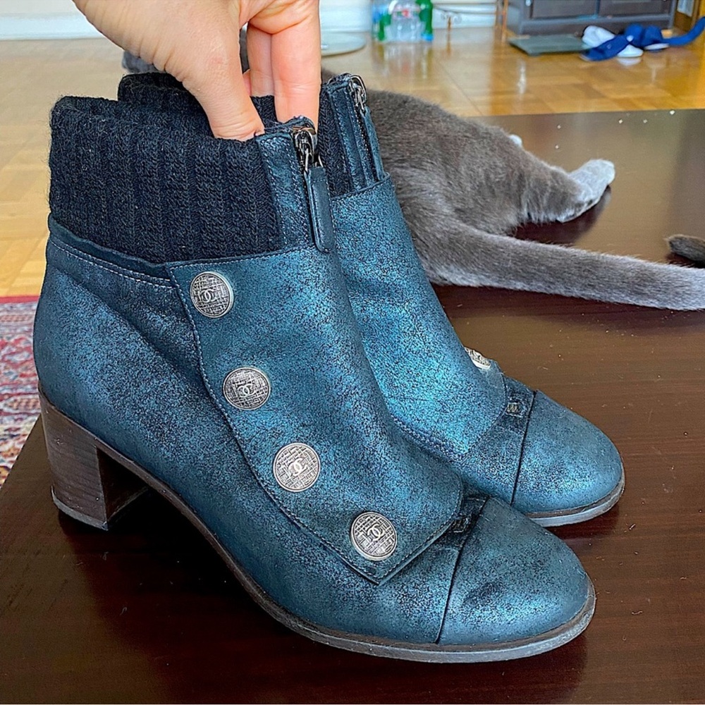 Chanel boots.  Were purchased in Milano. very comfortable. stable heel 2.4 inch